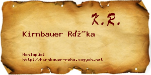 Kirnbauer Réka névjegykártya