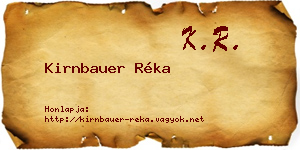 Kirnbauer Réka névjegykártya
