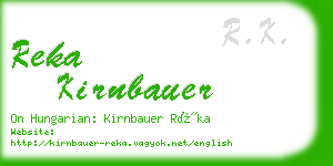 reka kirnbauer business card